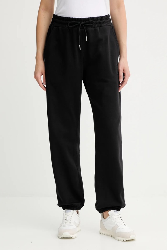 Παντελόνι φόρμας Calvin Klein απλικέ μαύρο LV044D205G