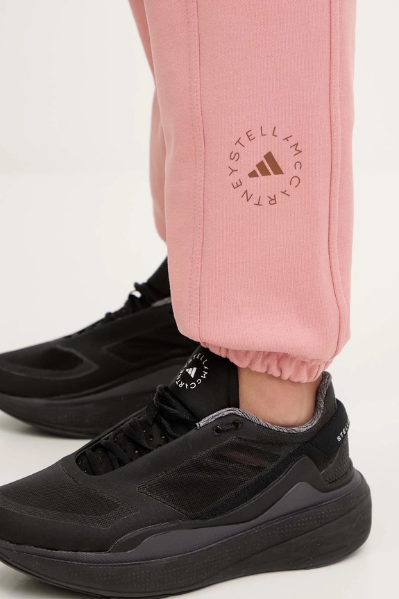 Βαμβακερό παντελόνι adidas by Stella McCartney πορτοκαλί JX2717