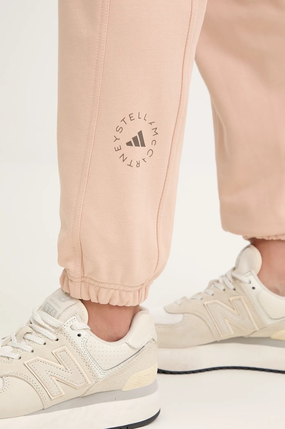 Βαμβακερό παντελόνι adidas by Stella McCartney πορτοκαλί JW1375