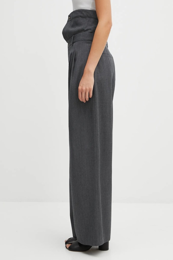 Вовняні штани JW Anderson Fold Over TR0414.PG1821 сірий AW25