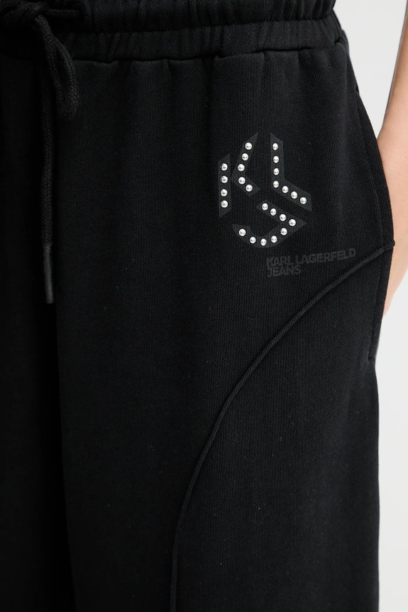 Karl Lagerfeld Jeans pamut melegítőnadrág fekete A4W10080