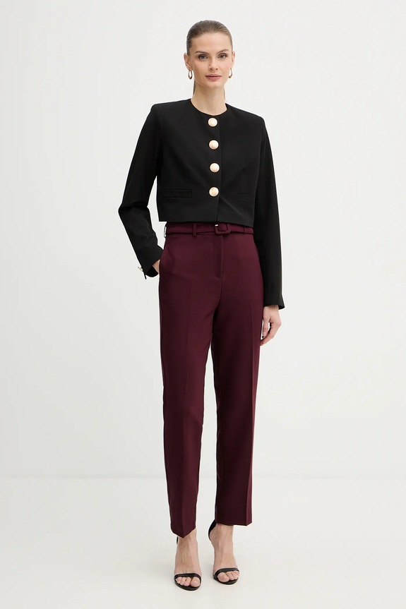 Morgan pantaloni PLUNE.F burgundia AW25