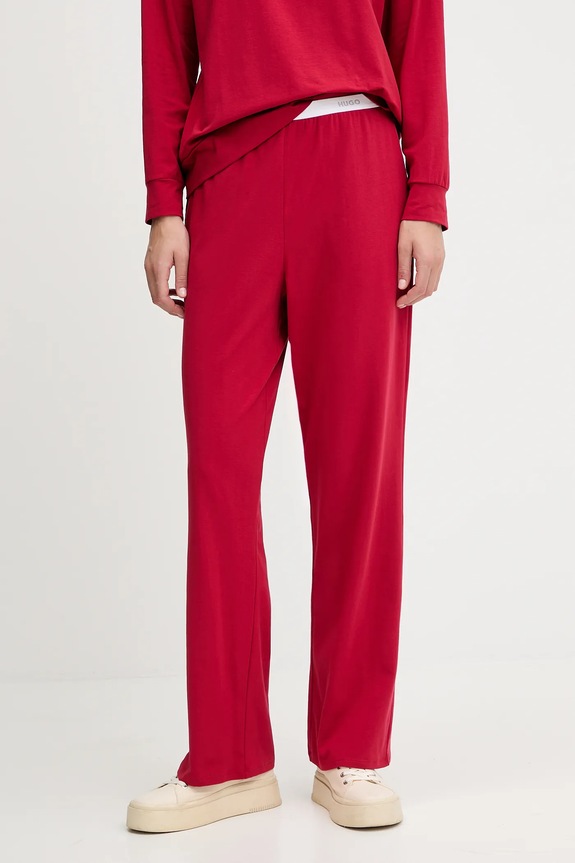 Nohavice HUGO HUGO ID PANTS s elastanom červená 50555624