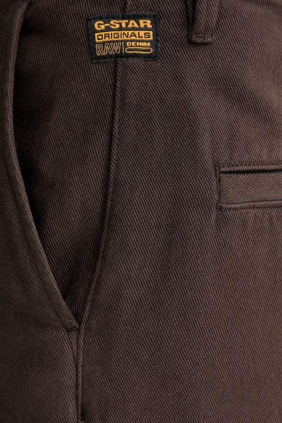 Bavlnené nohavice G-Star Deck 2.0 high loose Chino hnedá D26432.E078