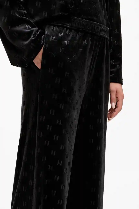 Karl Lagerfeld spodnie dresowe bawełniane A4W44008 czarny AW25