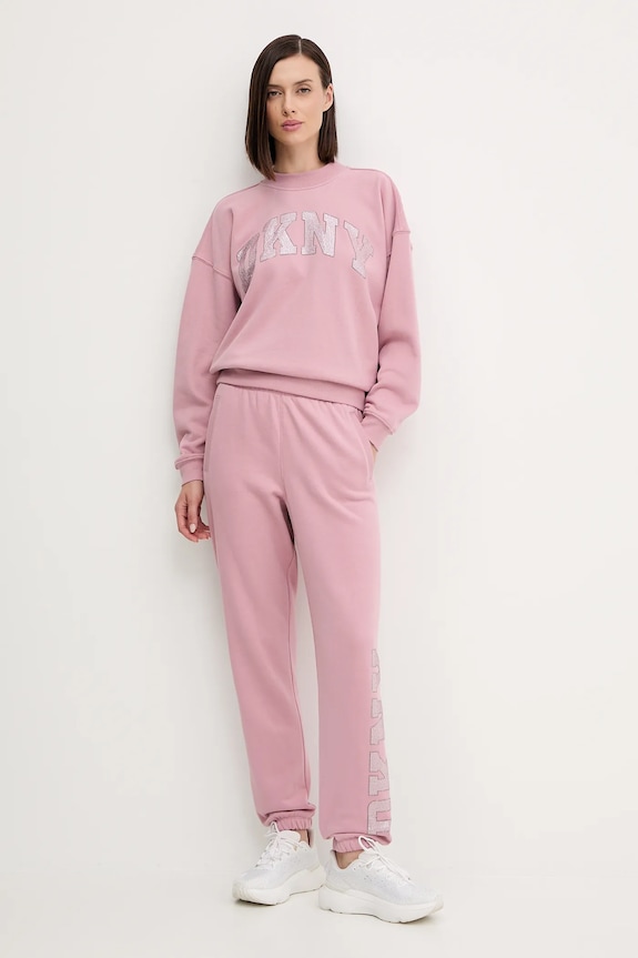Dkny spodnie dresowe DP5P3737 różowy AW25