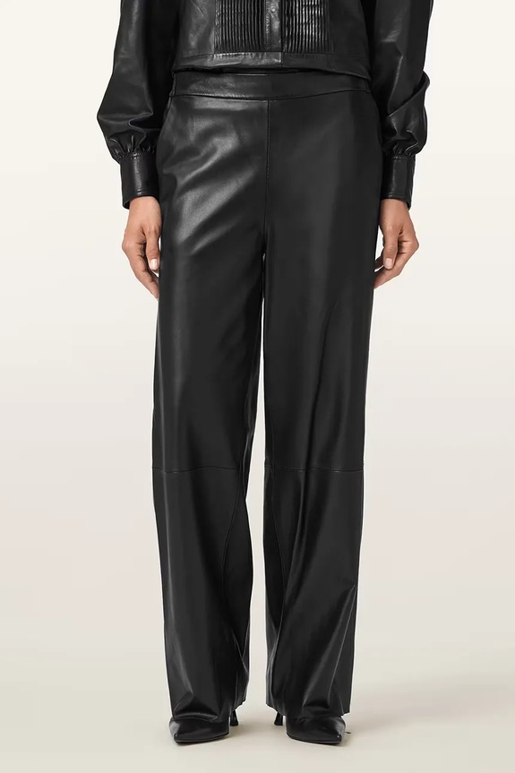 Кожаные брюки AllSaints ASH W028TD чёрный AW25