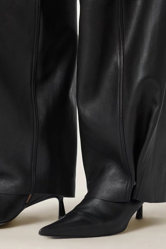 Kožené nohavice AllSaints JETT čierna W026TD