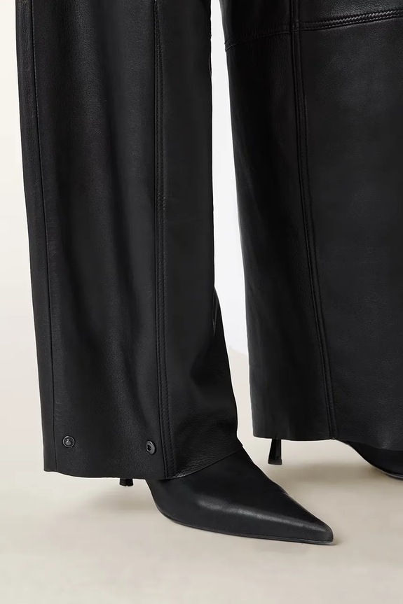 Kožené nohavice AllSaints JETT W026TD čierna