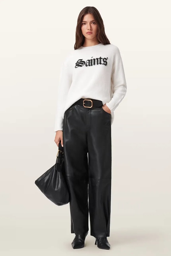 Kožené nohavice AllSaints JETT W026TD