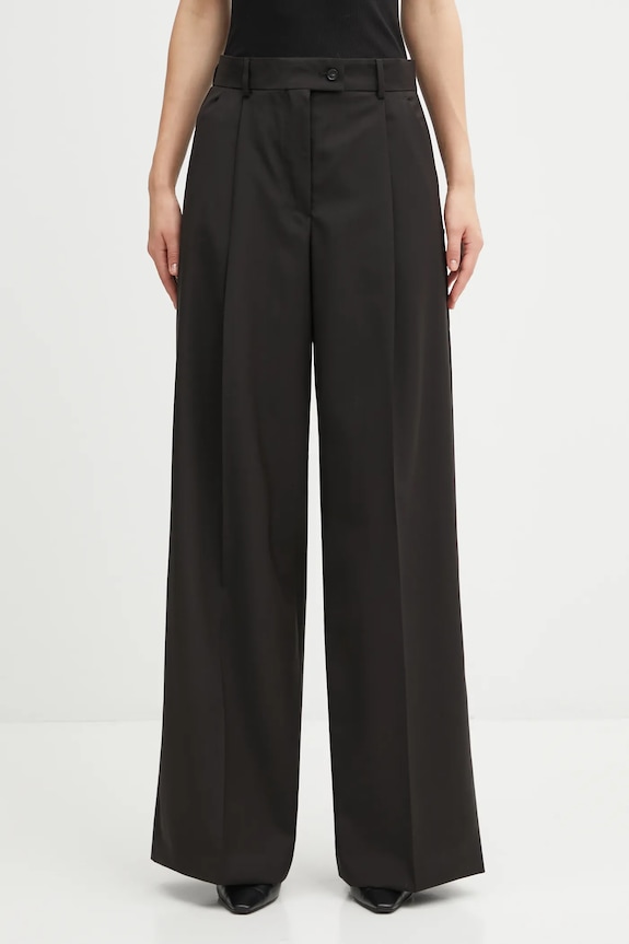 Sportmax pantaloni in lana VELA lana marrone 2522136021600