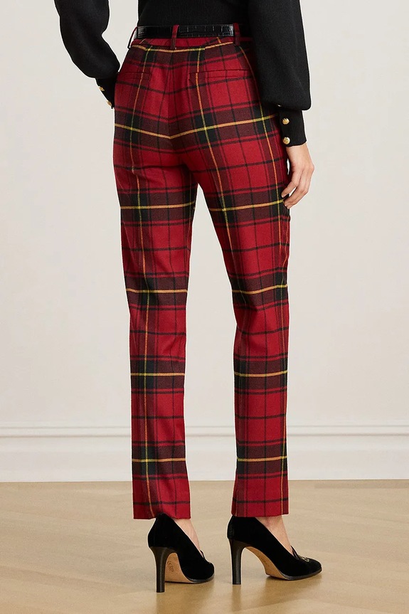 Hlače z volno Lauren Ralph Lauren 200979949 rdeča AW25