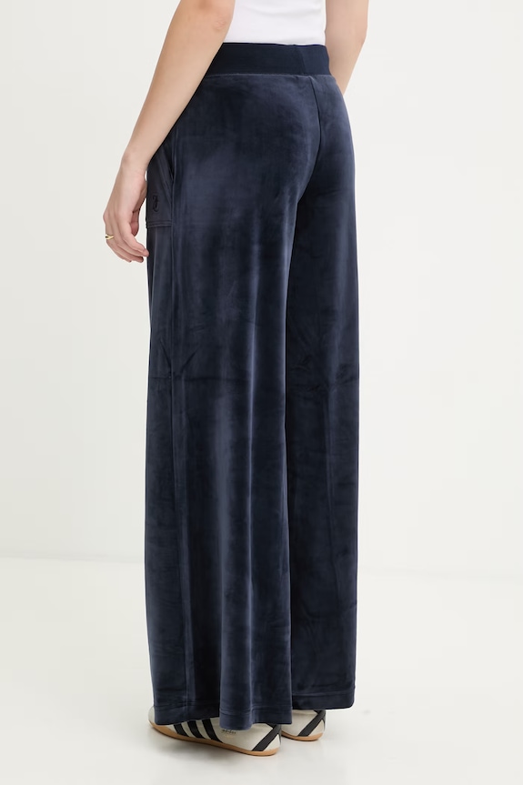 Îmbrăcăminte Juicy Couture de damă din bumbac YUKA WIDE LEG JCBBJ225803 bleumarin