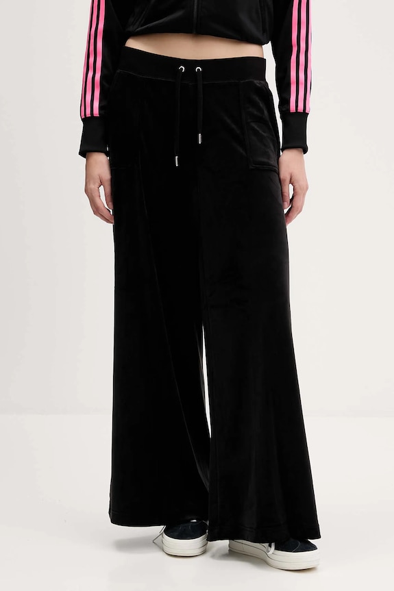 Juicy Couture za žene od pamuka YUKA WIDE LEG pletivo crna JCBBJ225803