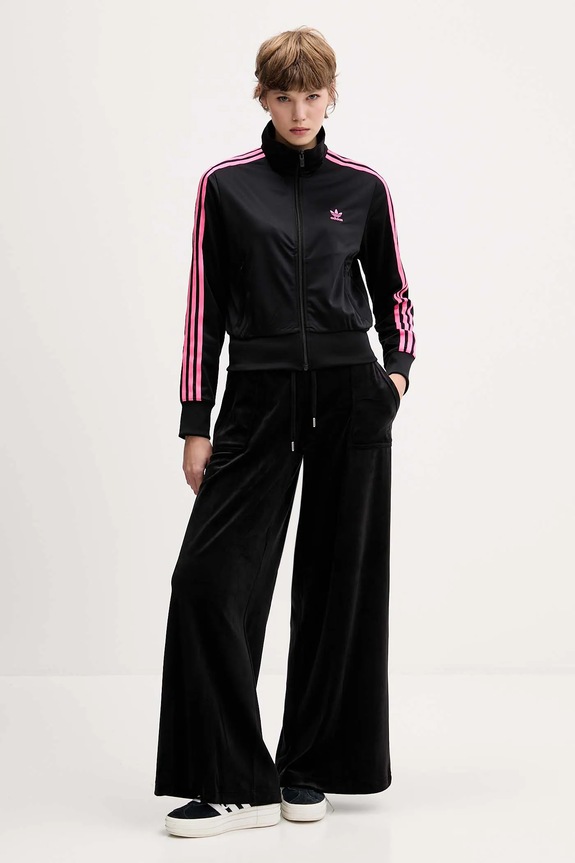 Juicy Couture za žene od pamuka YUKA WIDE LEG JCBBJ225803 crna SS26