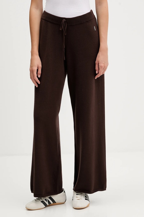 Juicy Couture spodnie dzianina brązowy JCGBJ225017