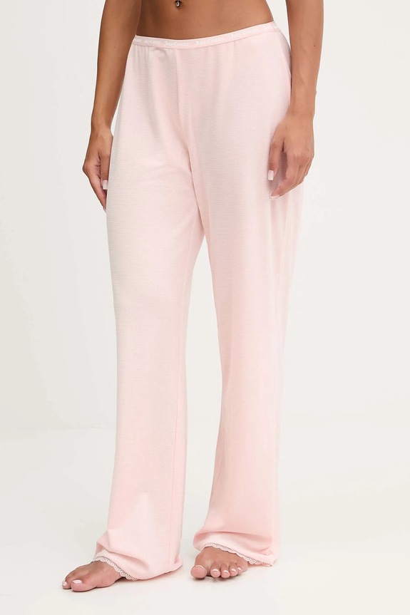 Juicy Couture nadrág otthoni viseletre elasztánnal rózsaszín JCLBJ225508