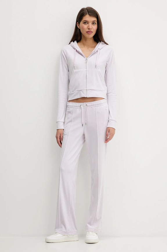 Velúrové tepláky Juicy Couture JCWBJ225307 fialová SS26
