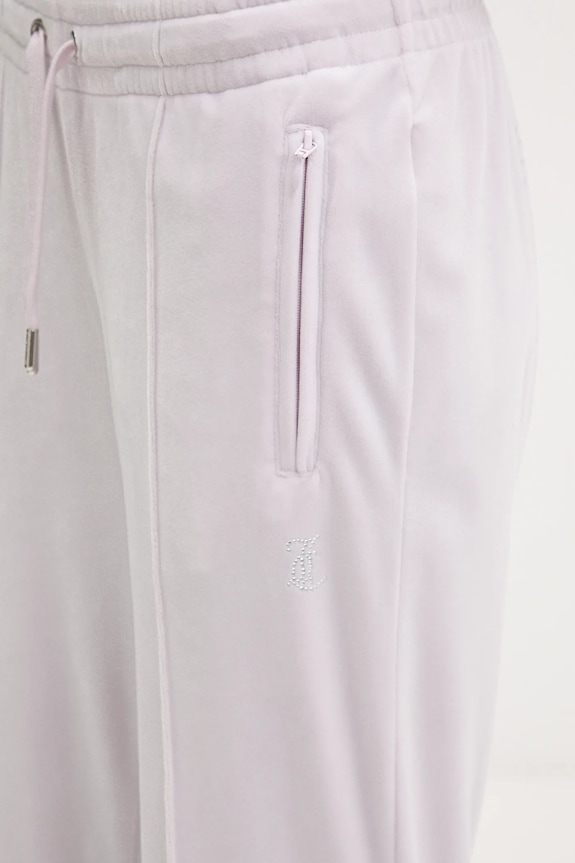 Velúrové tepláky Juicy Couture fialová JCWBJ225307