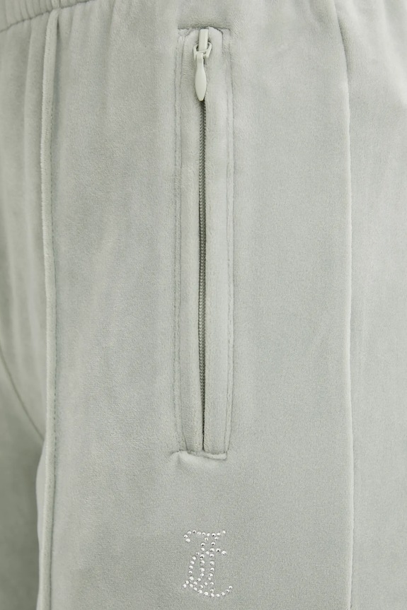 Juicy Couture pantaloni de trening din velur gri JCWBJ225307