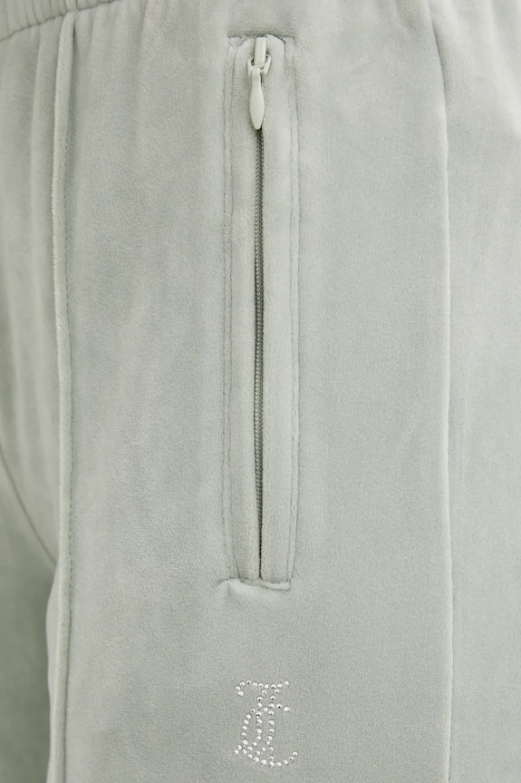 Juicy Couture pantaloni de trening din velur gri JCWBJ225307