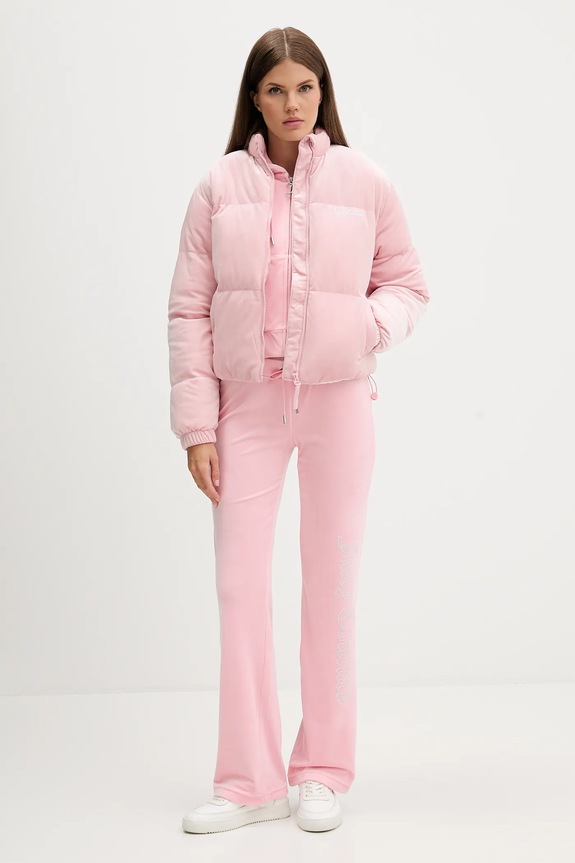 Βελούδινο παντελόνι φόρμας Juicy Couture JCWBJ225311 ροζ SS26