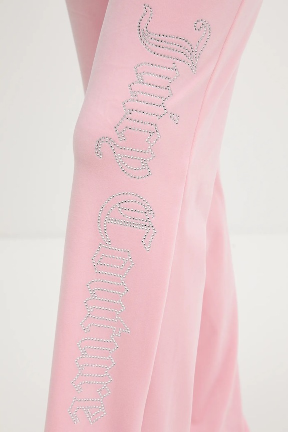 Βελούδινο παντελόνι φόρμας Juicy Couture ροζ JCWBJ225311
