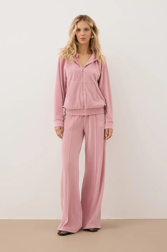 Bizuu pantaloni da tuta in velluto VELORINA maglia rosa VELORINA.ROZOWY