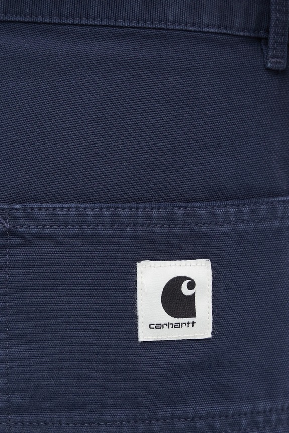 Pamučne hlače Carhartt WIP W' Pierce Pant Straight mornarsko plava I034829.1C4O
