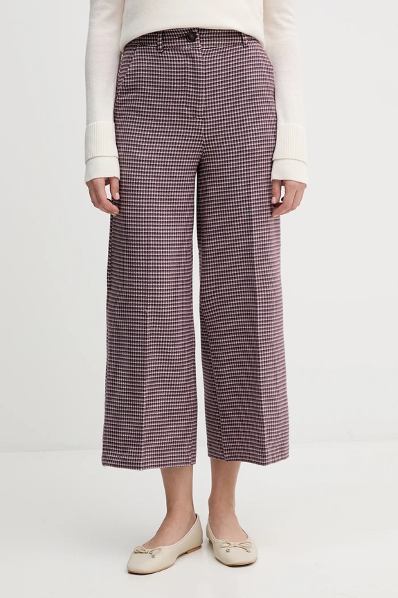 Παντελόνι United Colors of Benetton εμπριμέ μωβ 44BWDF0AA