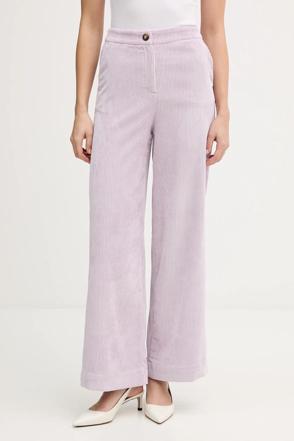 Κοτλέ παντελόνι United Colors of Benetton ψηλή μωβ 4Q5GDF0AI