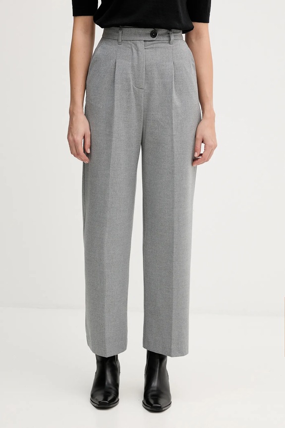 Παντελόνι United Colors of Benetton ψηλή γκρί 4QIKDF0AC