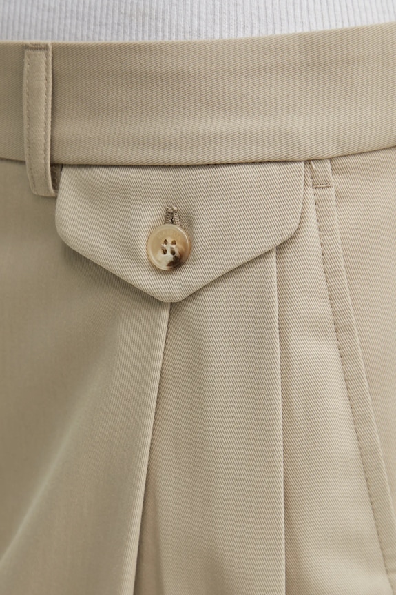 Maison Kitsuné trousers Double Pleated beige PW01106WT3019