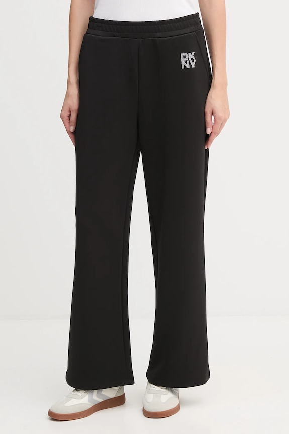 Spodnji del trenirke Dkny KNIT PANTS Našitek črna P5MF7CNZ