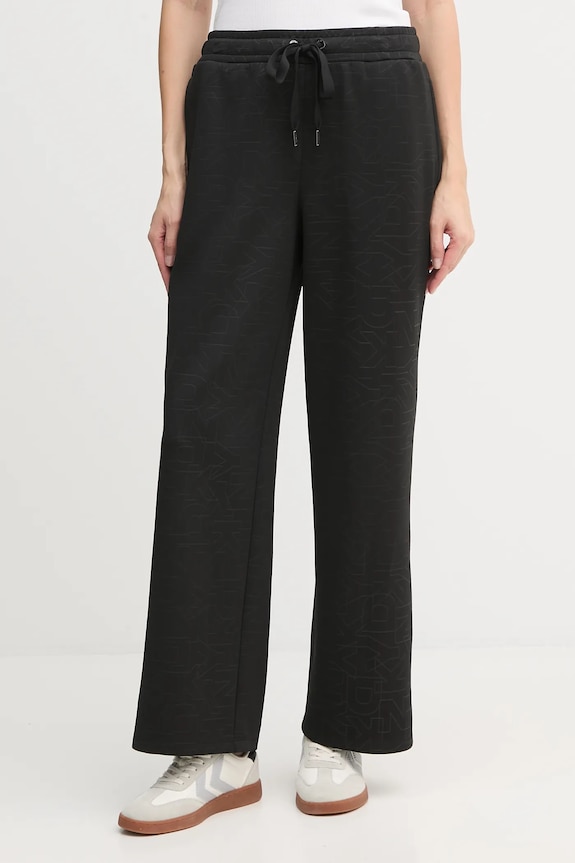 Dkny pantaloni de trening KNIT PANTS tricotaj negru P5MF6CSD