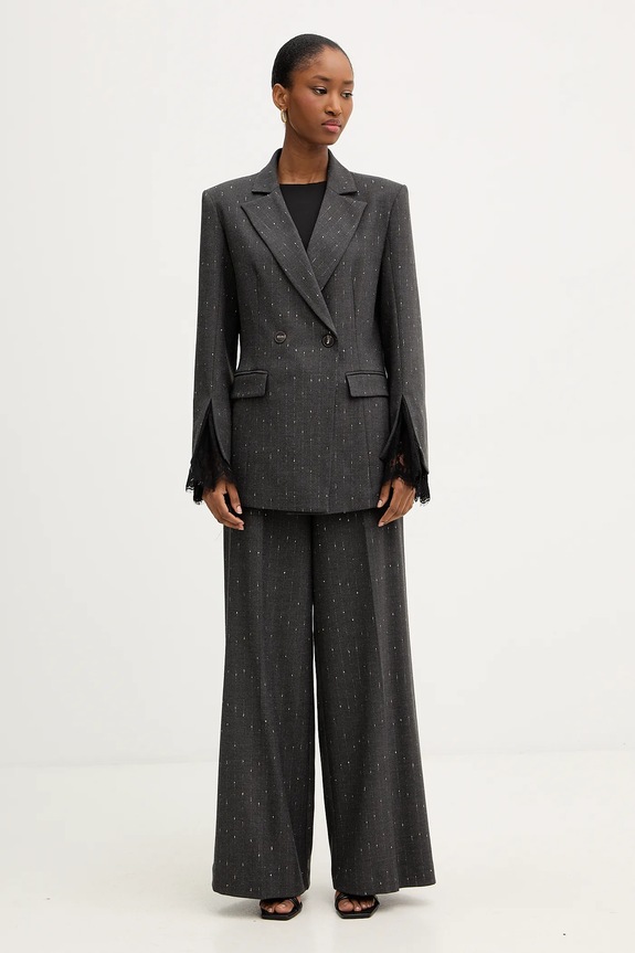 Haveone spodnie garniturowe damskie PGE.P065 szary SS26