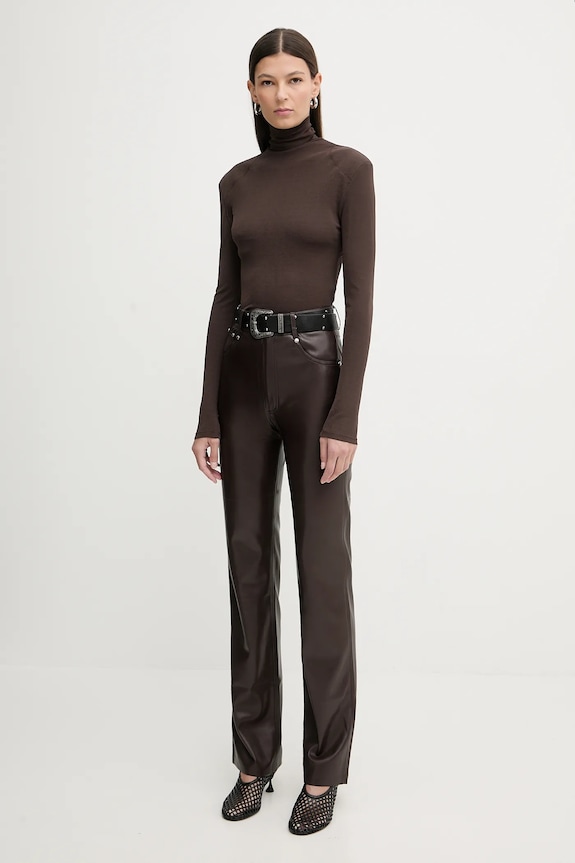 Παντελόνι Nanushka NW25FWPA29878 καφέ AW25