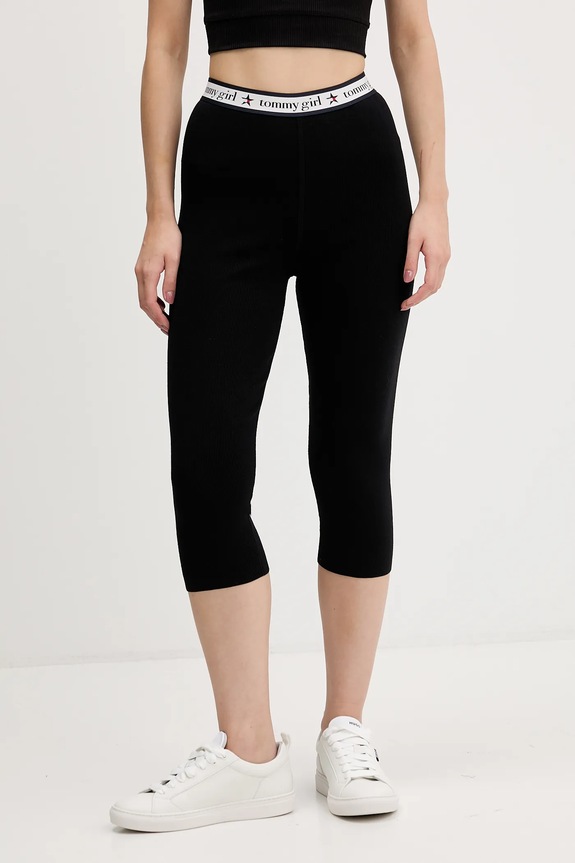 Κολάν Tommy Jeans με ελαστάν μαύρο DW0DW22506