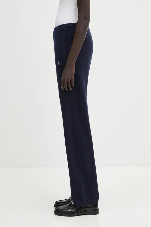 Вовняні штани Sporty & Rich SRC Cashmere PA02764302BL106 темно-синій AW25