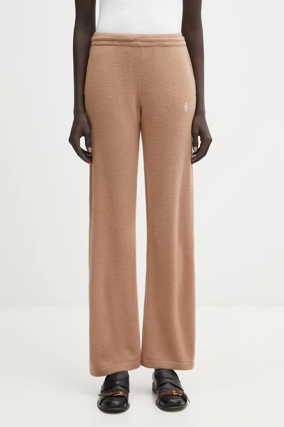 Sporty & Rich pantaloni in lana SRC Cashmere lana marrone PA02764302BE02