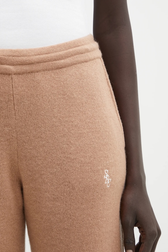 Sporty & Rich pantaloni in lana SRC Cashmere marrone PA02764302BE02