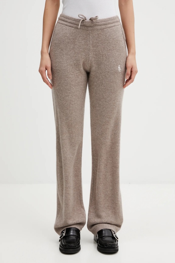 Sporty & Rich wool trousers SRC Cashmere jersey beige PA02766302BE24