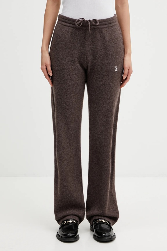 Sporty & Rich wool trousers SRC Cashmere jersey brown PA02766302BR27