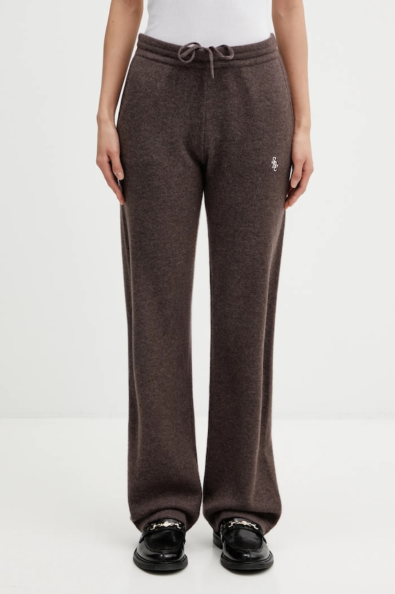 Sporty & Rich wool trousers SRC Cashmere jersey brown PA02766302BR27