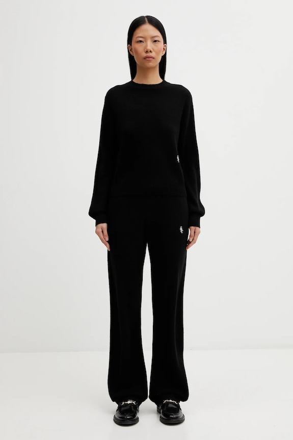 Vlnené nohavice Sporty & Rich SRC Cashmere PA02767302BA01 čierna