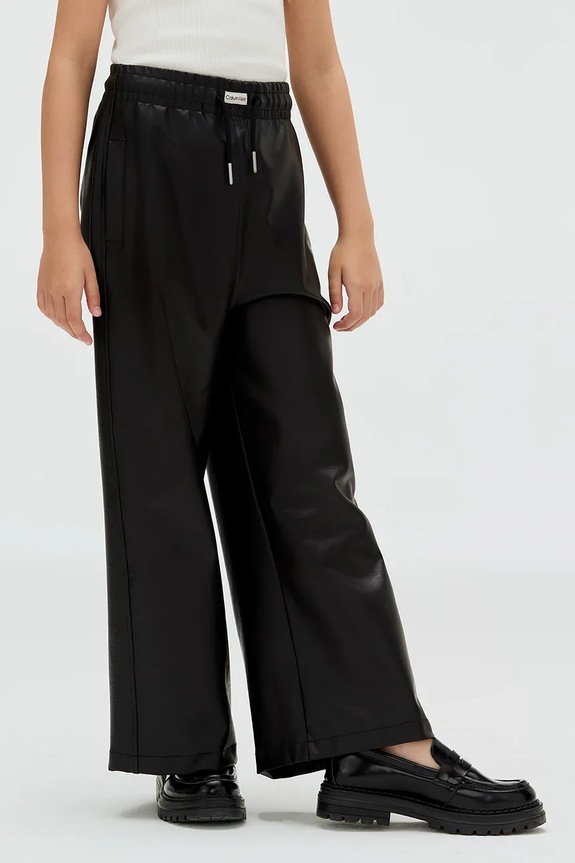 Calvin Klein Jeans pantaloni FAUX LEATHER IG0IG02983.9BYA negru