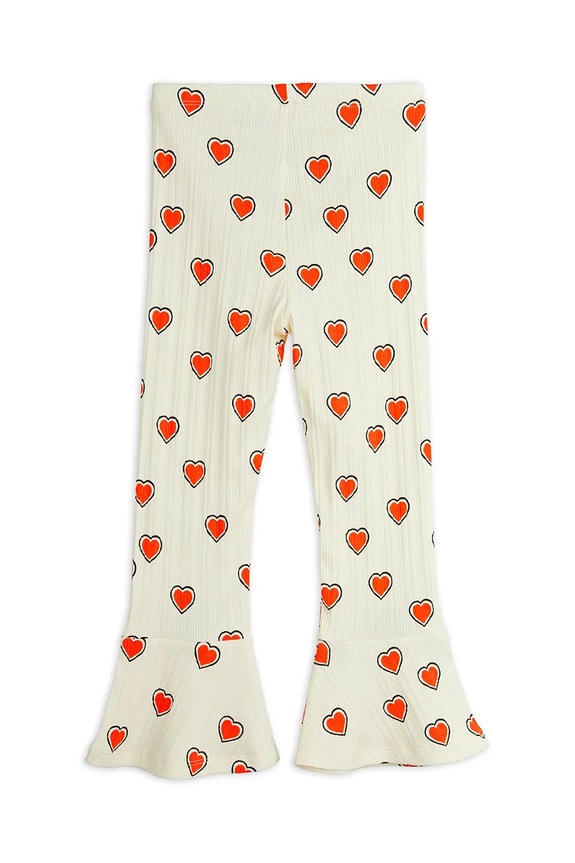 Mini Rodini spodnie dresowe dziecięce Outlined hearts 2563010511 beżowy AW25