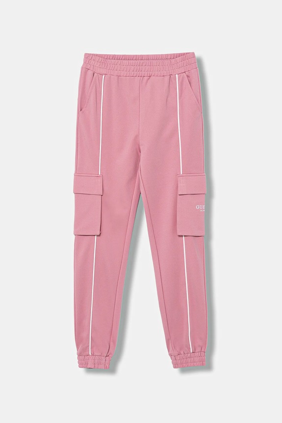 Dječji donji dio trenirke Guess pletivo roza J5YB04.KCY62.9BYA