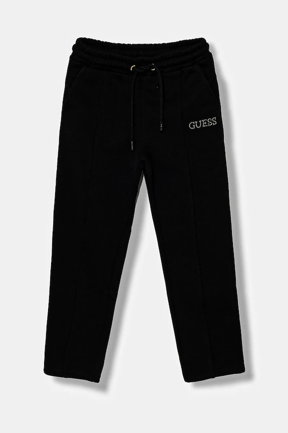 Detské bavlnené tepláky Guess bavlna čierna J5YQ17.KAV34.9BYA