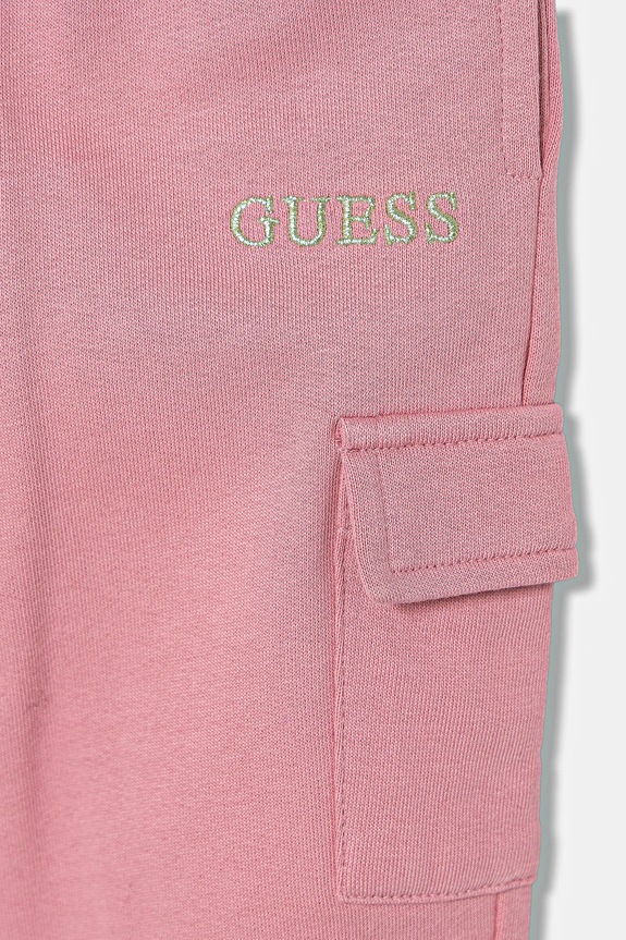 Dievča Detské bavlnené tepláky Guess K5YQ16.KA6R4.9BYA ružová